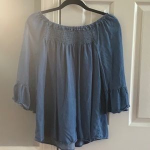Faux denim blouse from beachlunclounge